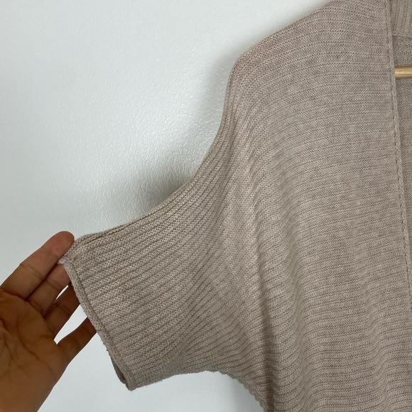 Gap Ribbed Short Sleeve Open Front Cardigan Size XS Oversized Light Pink - Picture 3 of 8